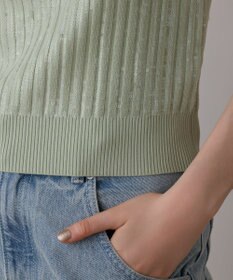 GRACE CONTINENTAL スパンコールニットノースリーブ