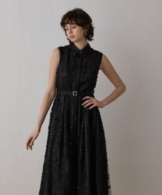 GRACE CONTINENTAL フラワーライン刺繍ワンピース