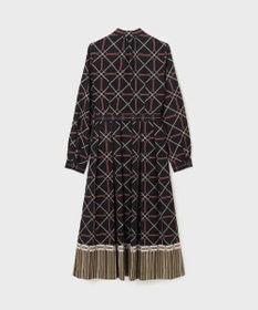 GRACE CONTINENTAL チェーンベルトプリントワンピース