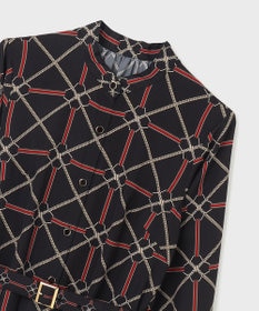 GRACE CONTINENTAL チェーンベルトプリントワンピース