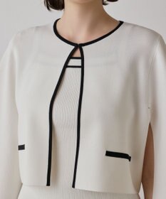 GRACE CONTINENTAL バイカラースリットニットカーディガン