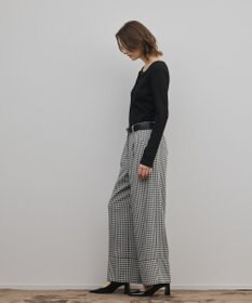 GRACE CONTINENTAL ロールアップギンガムパンツ