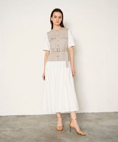GRACE CONTINENTAL レイヤードコンビワンピース ベージュ