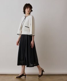 GRACE CONTINENTAL バイカラースリットニットカーディガン