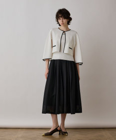 GRACE CONTINENTAL バイカラースリットニットカーディガン