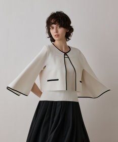 GRACE CONTINENTAL バイカラースリットニットカーディガン