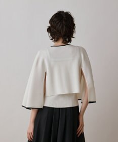 GRACE CONTINENTAL バイカラースリットニットカーディガン