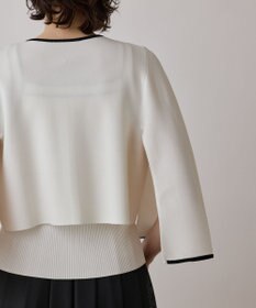 GRACE CONTINENTAL バイカラースリットニットカーディガン