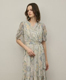 GRACE CONTINENTAL パッチワークプリントワンピース