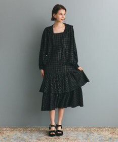 GRACE CONTINENTAL ラメチェックキャミドレス