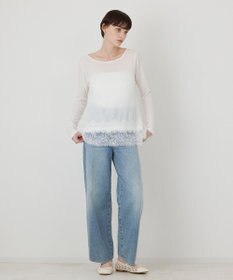 GRACE CONTINENTAL レースヘムテレコカットトップ