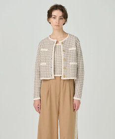 GRACE CONTINENTAL ツイードニットカーディガン