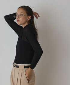GRACE CONTINENTAL シアーリブニットトップ