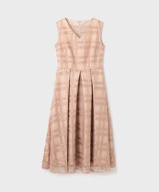 GRACE CONTINENTAL スパンコールチェックドレス