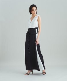 極美品✨23SS グレースコンチネンタル　トリアセロングドレス　マキシ　金ボタン 極美品✨23SS グレースコンチネンタル トリアセロングドレス