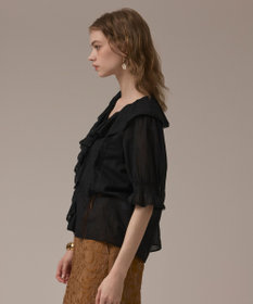 GRACE CONTINENTAL コットンフリルカラーブラウス