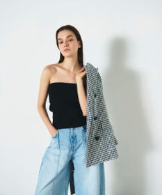 GRACE CONTINENTAL リブベアトップ ブラック