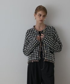 GRACE CONTINENTAL ツイードニットショートカーディガン