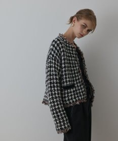 GRACE CONTINENTAL ツイードニットショートカーディガン