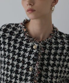 GRACE CONTINENTAL ツイードニットショートカーディガン