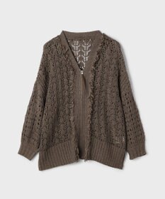 GRACE CONTINENTAL zipミドルニットカーディガン