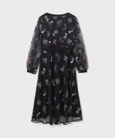 GRACE CONTINENTAL チュールフラワー刺繍ワンピース