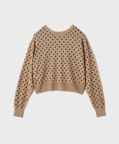 GRACE CONTINENTAL ドットフロッキーニットカーディガン
