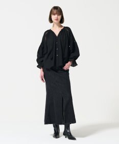GRACE CONTINENTAL トリアセカフタントップ ブラック