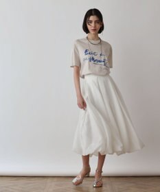 GRACE CONTINENTAL バルーンシアースカート ホワイト