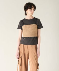 GRACE CONTINENTAL ニットライクレースビスチェ