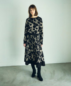 GRACE CONTINENTAL フローラルラメニットトップ