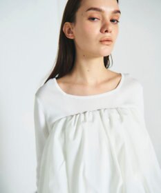 GRACE CONTINENTAL タフタケープ付ニットトップ