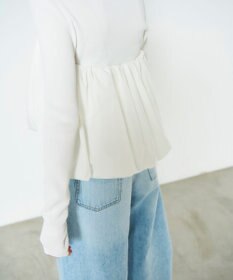 GRACE CONTINENTAL タフタケープ付ニットトップ