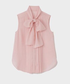 GRACE CONTINENTAL リネンライクボウタイノースリーブ