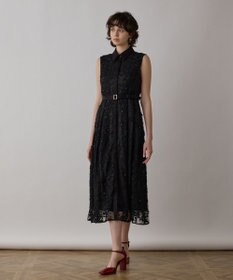 GRACE CONTINENTAL フラワーライン刺繍ワンピース