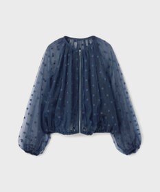 GRACE CONTINENTAL チュールノーカラーブルゾン