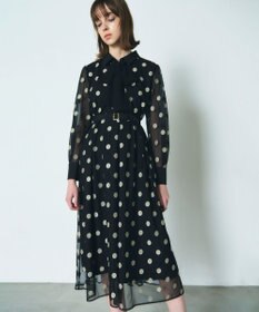 GRACE CONTINENTAL ラメドット刺繍ドレス