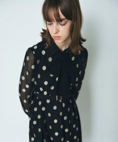 GRACE CONTINENTAL ラメドット刺繍ドレス