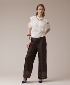 GRACE CONTINENTAL プリーツチュールカットトップ ホワイト