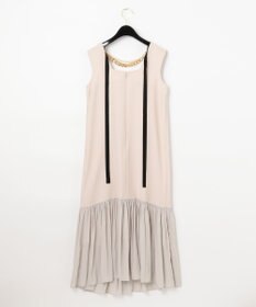 GRACE CONTINENTAL ネックレス付ティアードドレス