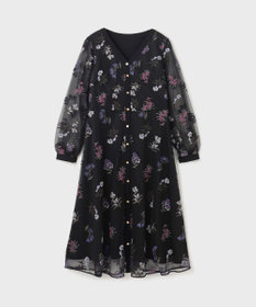 GRACE CONTINENTAL チュールフラワー刺繍ワンピース