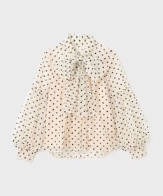 GRACE CONTINENTAL チュールドットボウタイブラウス