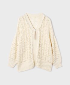 GRACE CONTINENTAL zipミドルニットカーディガン