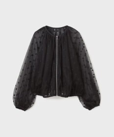 GRACE CONTINENTAL チュールノーカラーブルゾン