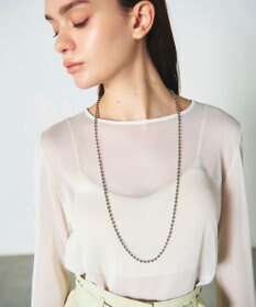 GRACE CONTINENTAL ボールチェーンロングネックレス シルバー