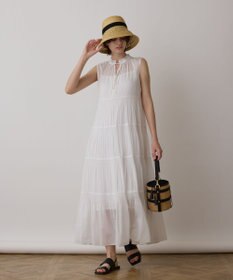 GRACE CONTINENTAL ティアードマキシカフタンワンピース