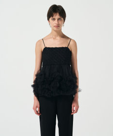 GRACE CONTINENTAL チュールフリルキャミソール ブラック