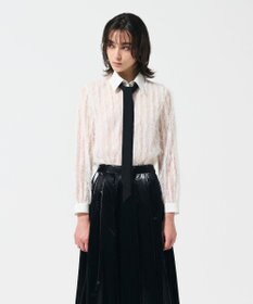 GRACE CONTINENTAL フリンジレースタイ付ブラウス