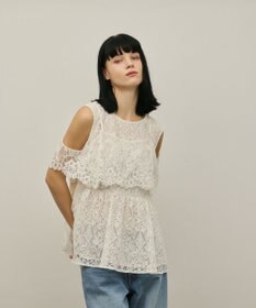 GRACE CONTINENTAL レイヤードレーストップ キナリ