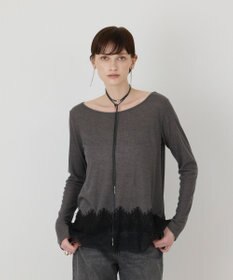 GRACE CONTINENTAL レースヘムテレコカットトップ